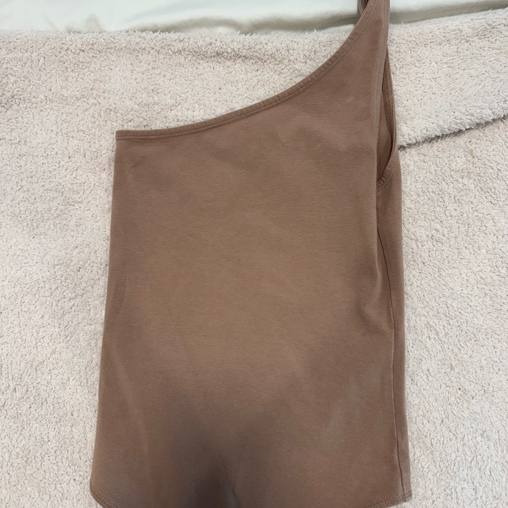 Abercrombie & Fitch Tan One-Shoulder Top